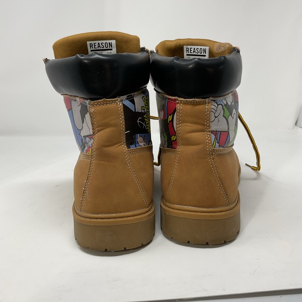 Like new Reason x Popeye Collaboration Tan Graphic Men's Boots sz 10.5 (VJSMDO) - Picture 4 of 6
